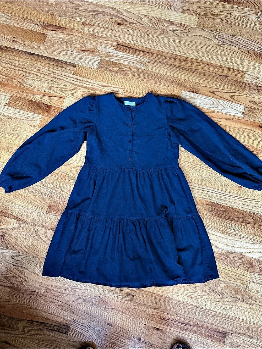 Mango MNG Girls' Corduroy Navy Dress Size 11-12